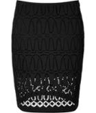 Donna Karan New York Skirt With Crochet Overlay