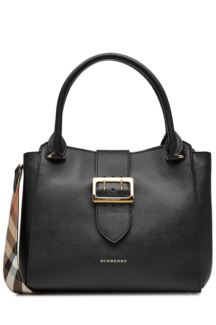 Burberry Burberry Leather Tote With Buckle Detail