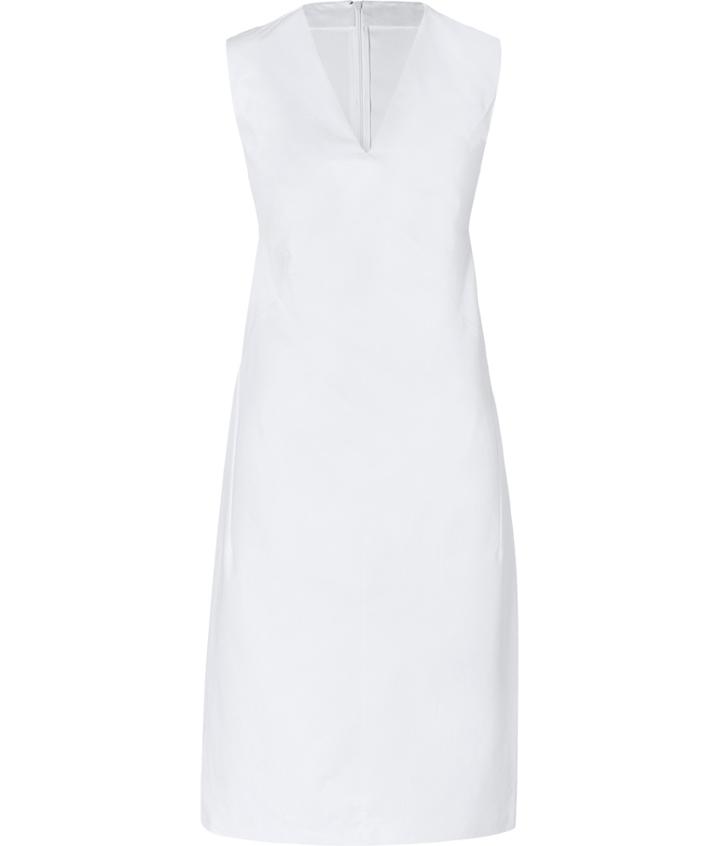 Jil Sander Modern Tailored Cotton Dress In White