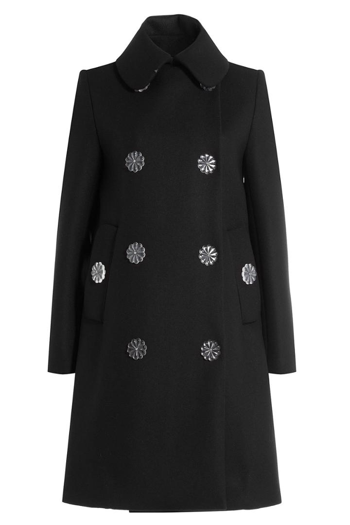 Simone Rocha Simone Rocha Wool Blend Coat With Flower Buttons