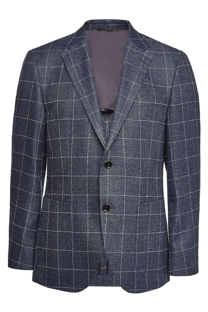 Boss Boss Janson Checked Blazer With Wool And Linen
