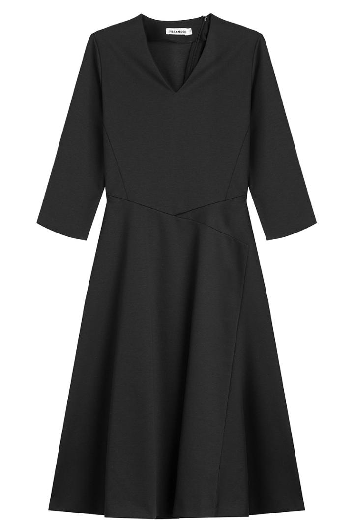 Jil Sander Jil Sander Patchwork Panel Swing Dress - Black