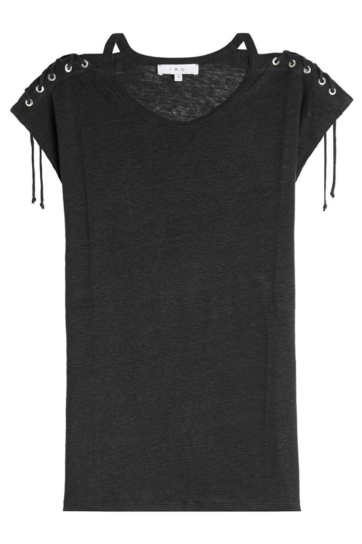 Iro Iro Linen T-shirt With Lace-up Detail