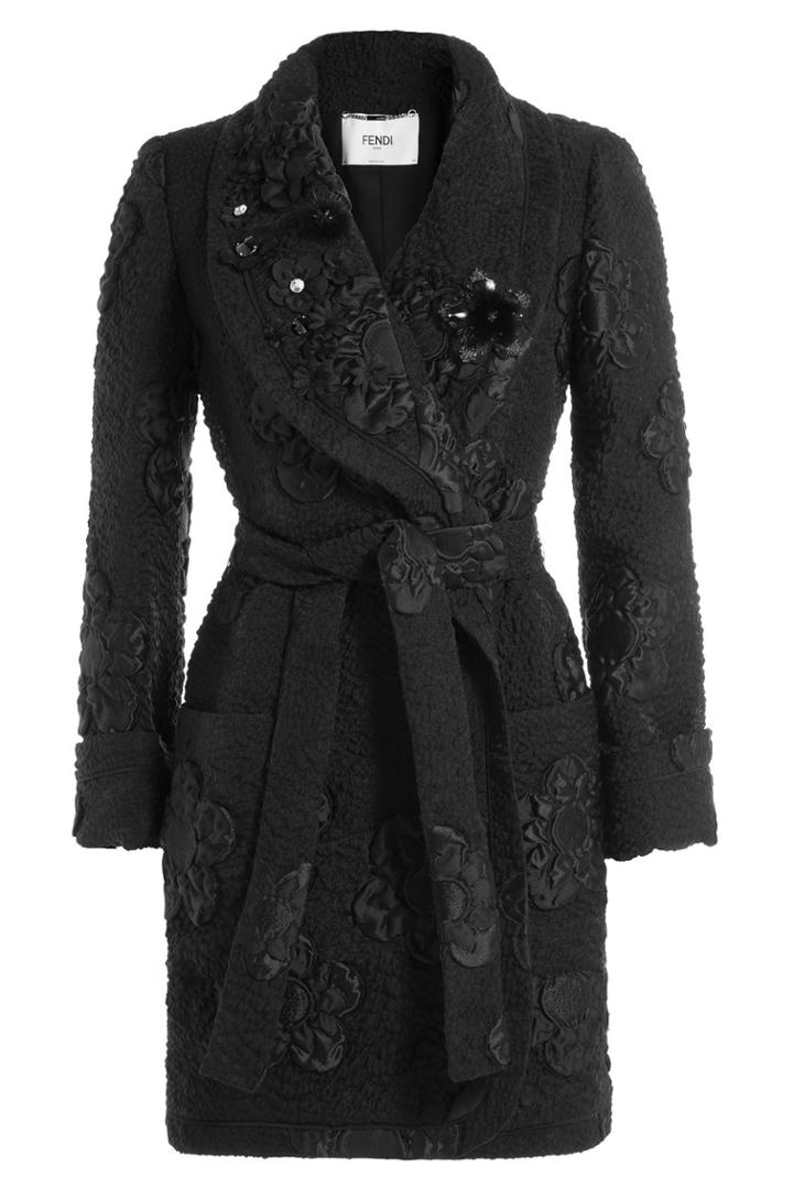 Fendi Fendi Embellished Cloqué Coat