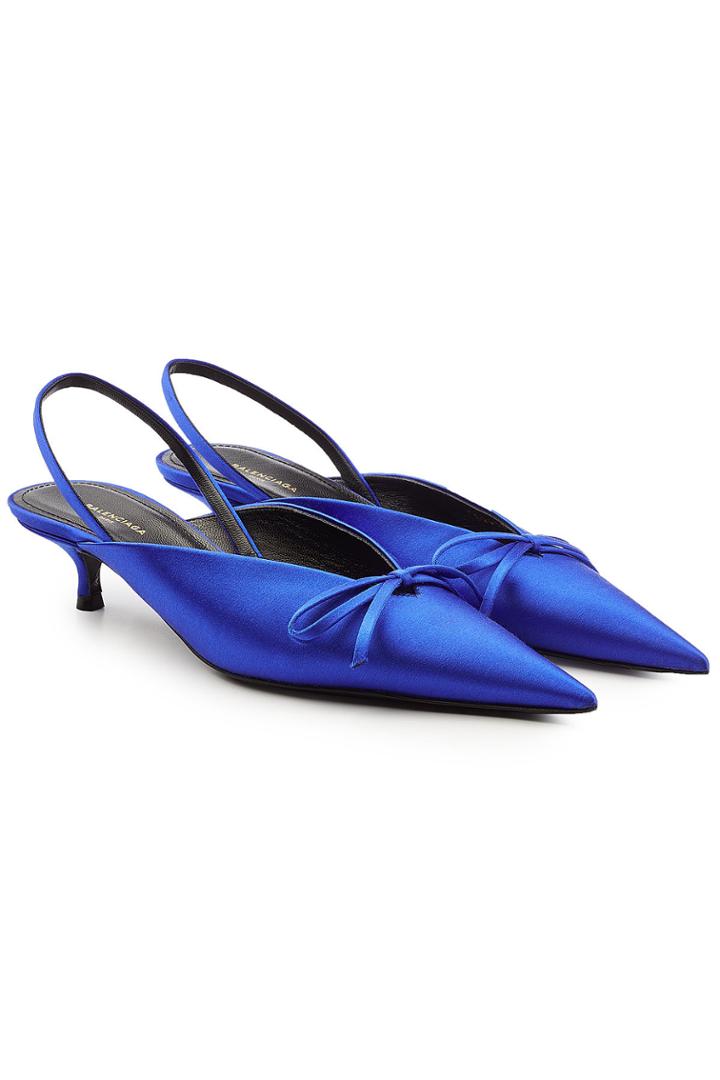 Balenciaga Balenciaga Knife Satin Slingback Kitten Heel Pumps
