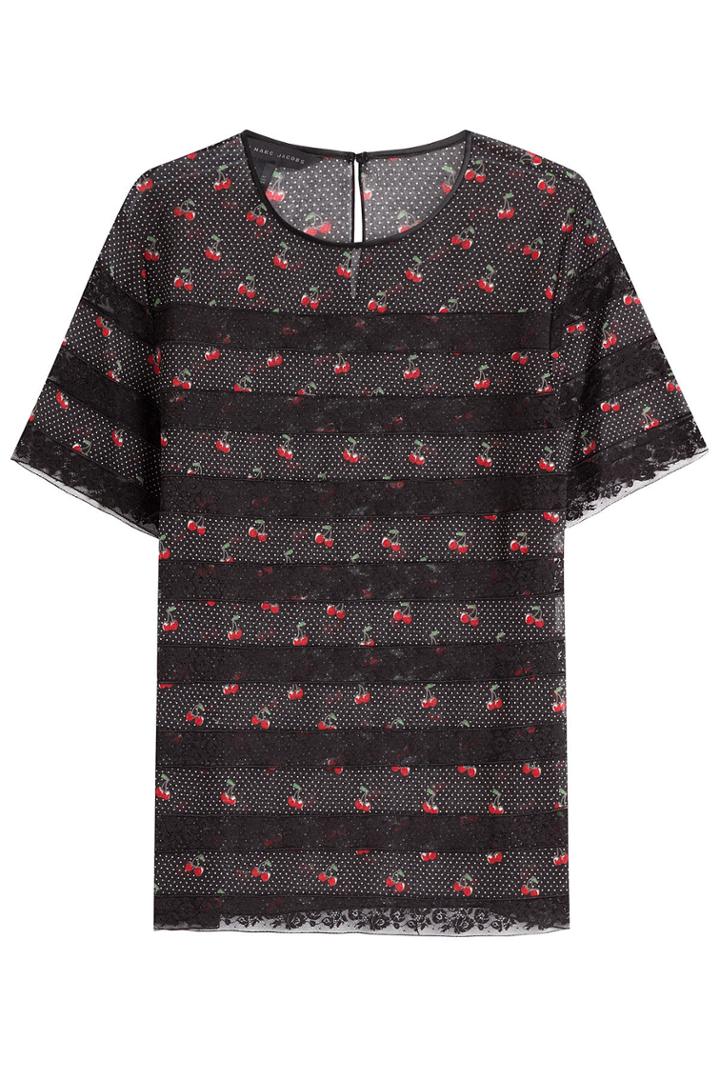 Marc By Marc Jacobs Marc By Marc Jacobs Cherry Printed Top With Lace