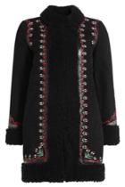Vilshenko Vilshenko Embroidered Leather And Shearling Coat