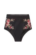 Zimmermann Zimmermann Embroidered Bikini Bottoms With Cut-out Detail - Black