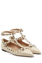 Valentino Valentino Rockstud Leather Ballerinas - White