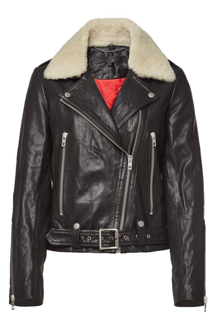 Rag & Bone Rag & Bone Mackenzie Leather Jacket With Cotton