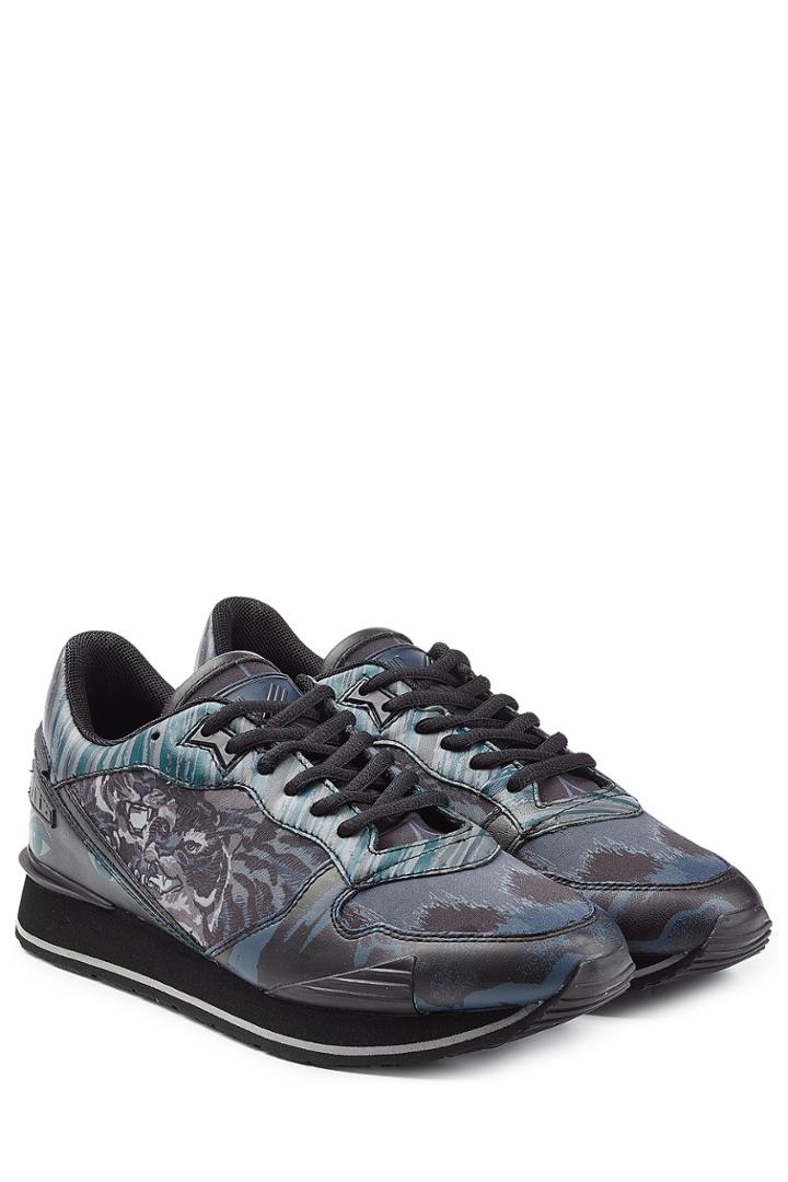 Kenzo Kenzo Printed Sneakers With Leather - Multicolor