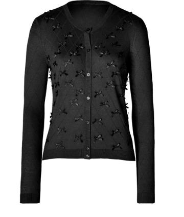 Steffen Schraut Little Bow Argyle Cardigan In Black