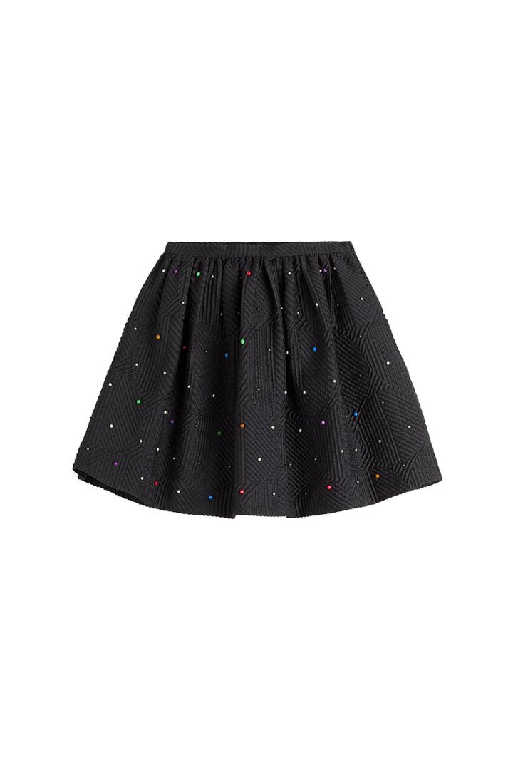 Marco De Vincenzo Marco De Vincenzo Embellished Jacquard Skirt - Black