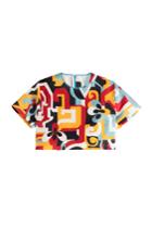 Dsquared2 Dsquared2 Printed Silk Cropped Top