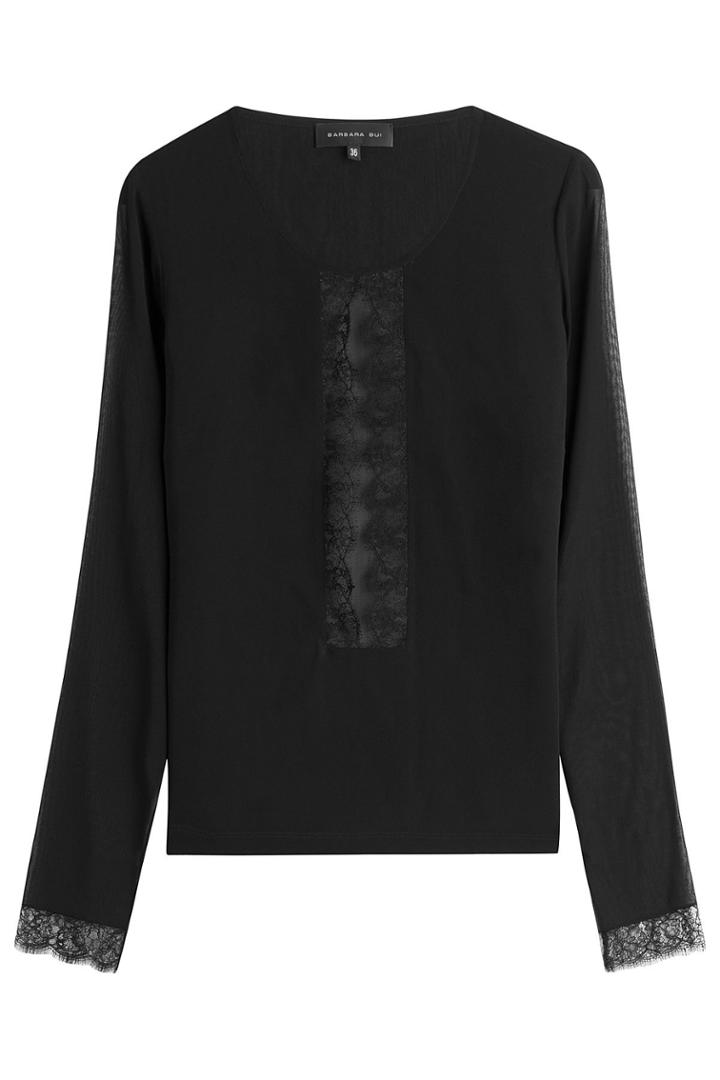 Barbara Bui Barbara Bui Silk Top With Lace Panels