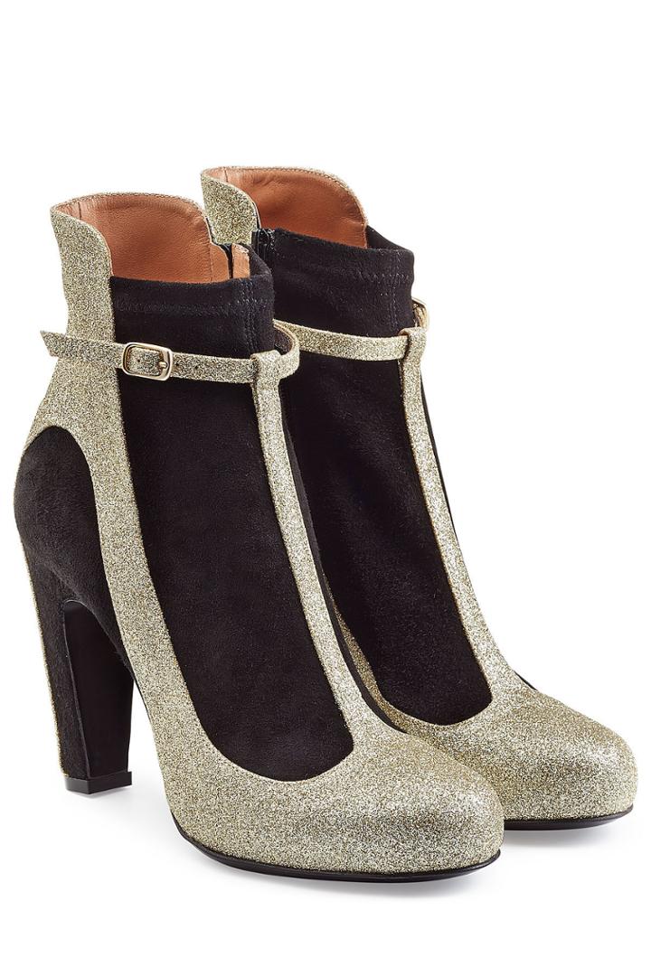 Maison Margiela Maison Margiela Glitter And Suede Ankle Boots