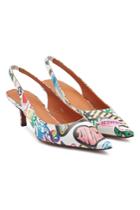 Vetements Vetements Sticker Print Leather Slingbacks