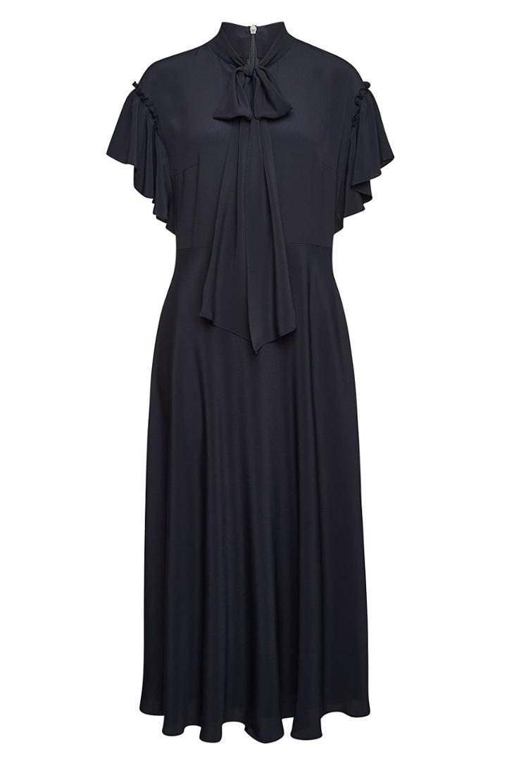 Escada Escada Dehnia Silk-blend Dress With Ruffles