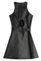 David Koma David Koma Leather Dress With Cut-outs - Black