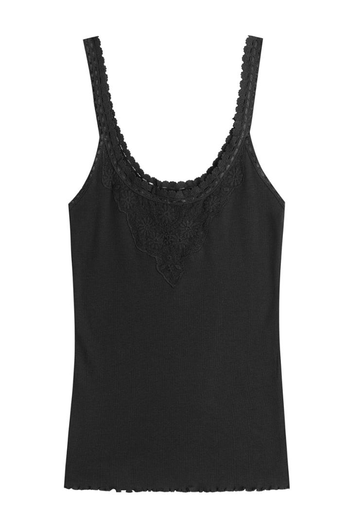 Polo Ralph Lauren Polo Ralph Lauren Cotton Camisole With Lace - Black