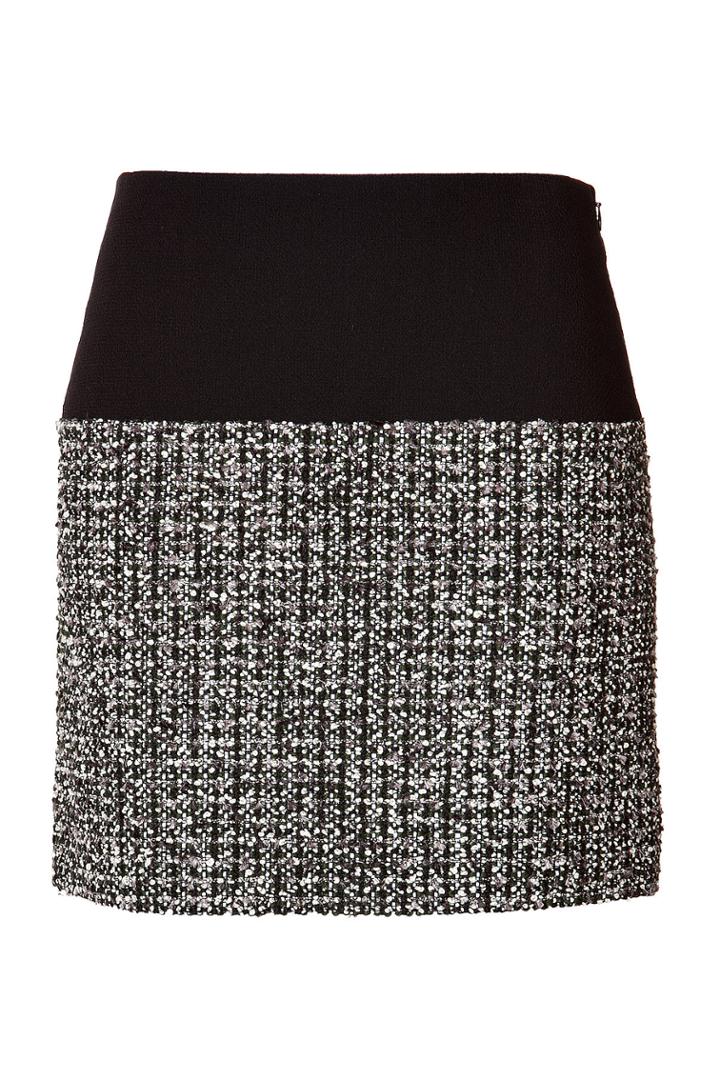 Bouchra Jarrar Bouchra Jarrar Wool-cotton Skirt With Tweed Panel - Green