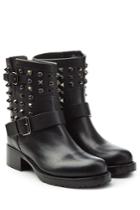 Valentino Valentino Embellished Leather Ankle Boots - Black