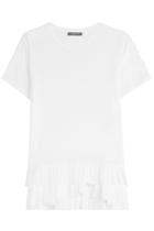 Alexander Mcqueen Alexander Mcqueen Pleated Ruffle T-shirt - White