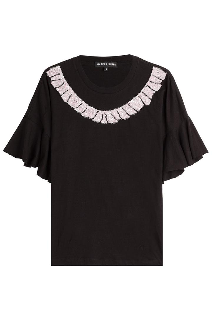 Markus Lupfer Markus Lupfer Cotton T-shirt With Sequins
