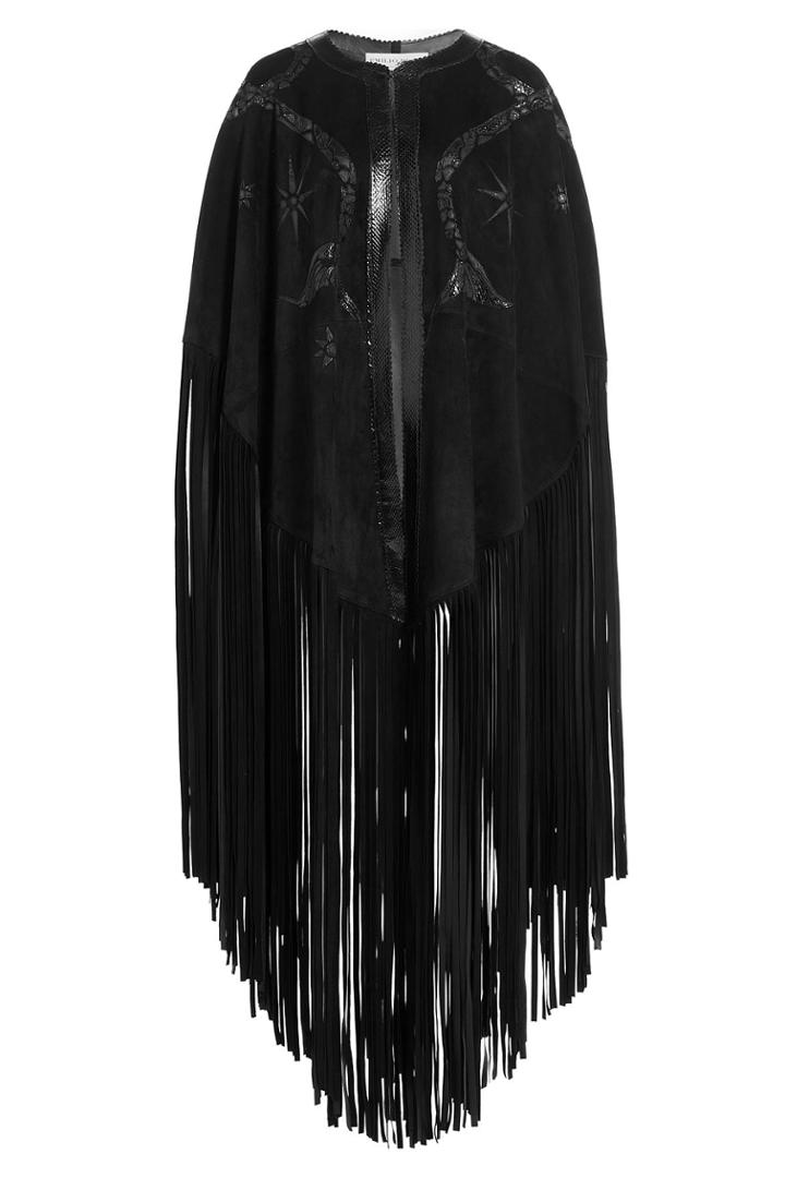 Emilio Pucci Emilio Pucci Suede Cape With Snakeskin