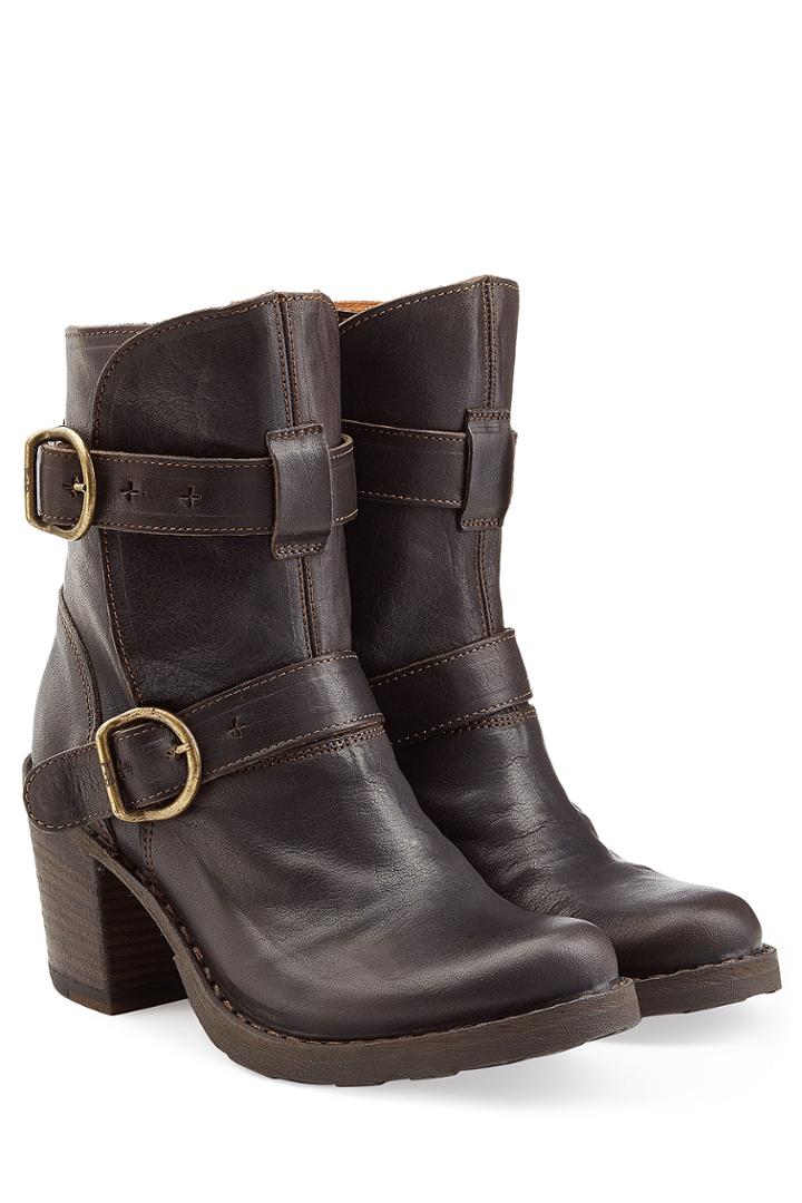 Fiorentini & Baker Fiorentini & Baker Laverne Lena Stacked Heel Leather Buckle Boots - Brown