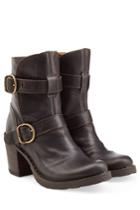 Fiorentini & Baker Fiorentini & Baker Laverne Lena Stacked Heel Leather Buckle Boots - Brown