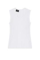 Anthony Vaccarello Anthony Vaccarello Cotton/linen/silk Ribbed Tank - White