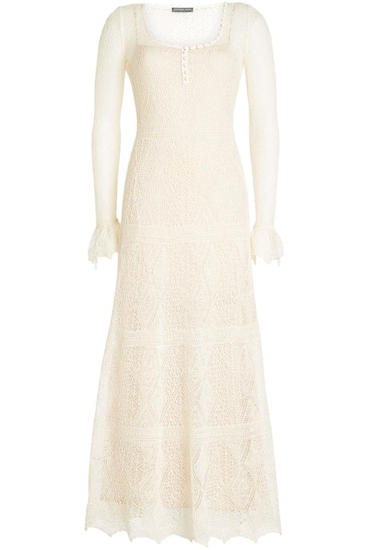 Alexander Mcqueen Alexander Mcqueen Open Lace Dress With Silk