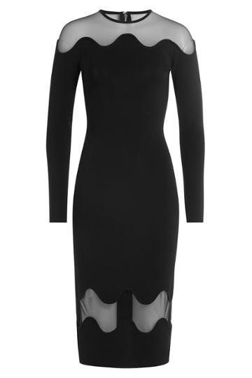 David Koma David Koma Dress With Sheer Panels - Black