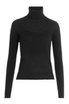 Diane Von Furstenberg Diane Von Furstenberg Wool-cashmere Turtleneck With Cutout - Black