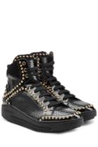 Dsquared2 Dsquared2 Embellished High Top Leather Sneakers - Black