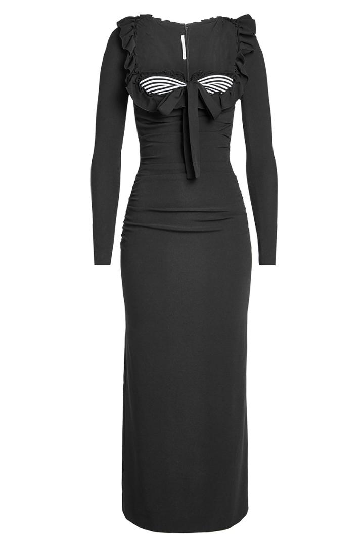 Alessandra Rich Alessandra Rich Midi Dress With Striped Panel