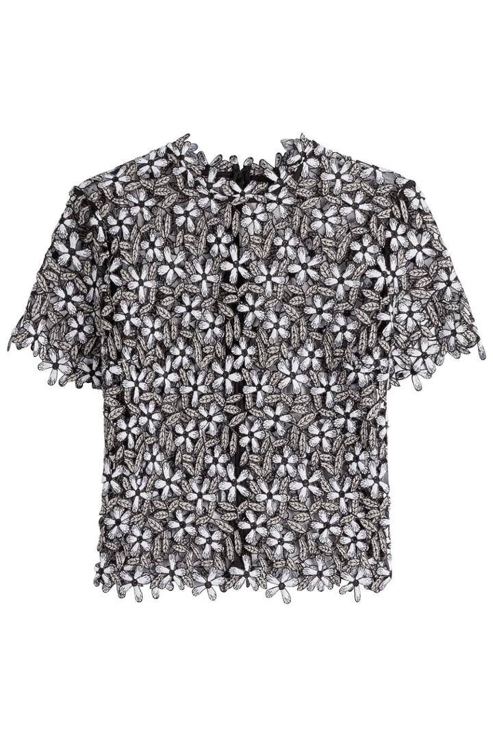 Self-portrait Self-portrait Cropped T-shirt With Scallop Trim - None