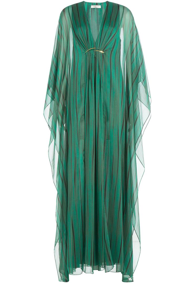 Halston Heritage Halston Heritage Printed Chiffon Maxi Dress - Green