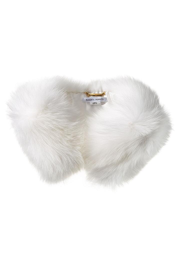 Alberta Ferretti Alberta Ferretti Fox Fur Scarf - White