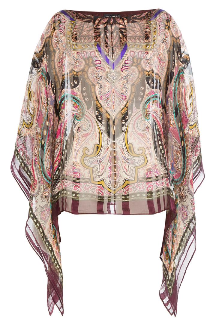 Etro Etro Printed Silk Tunic Blouse
