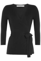 Diane Von Furstenberg Diane Von Furstenberg Wrap Around Cardigan With Silk And Cashmere - Black