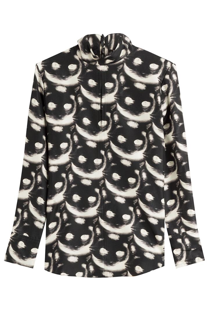 Nina Ricci Nina Ricci Printed Silk Blouse - Grey