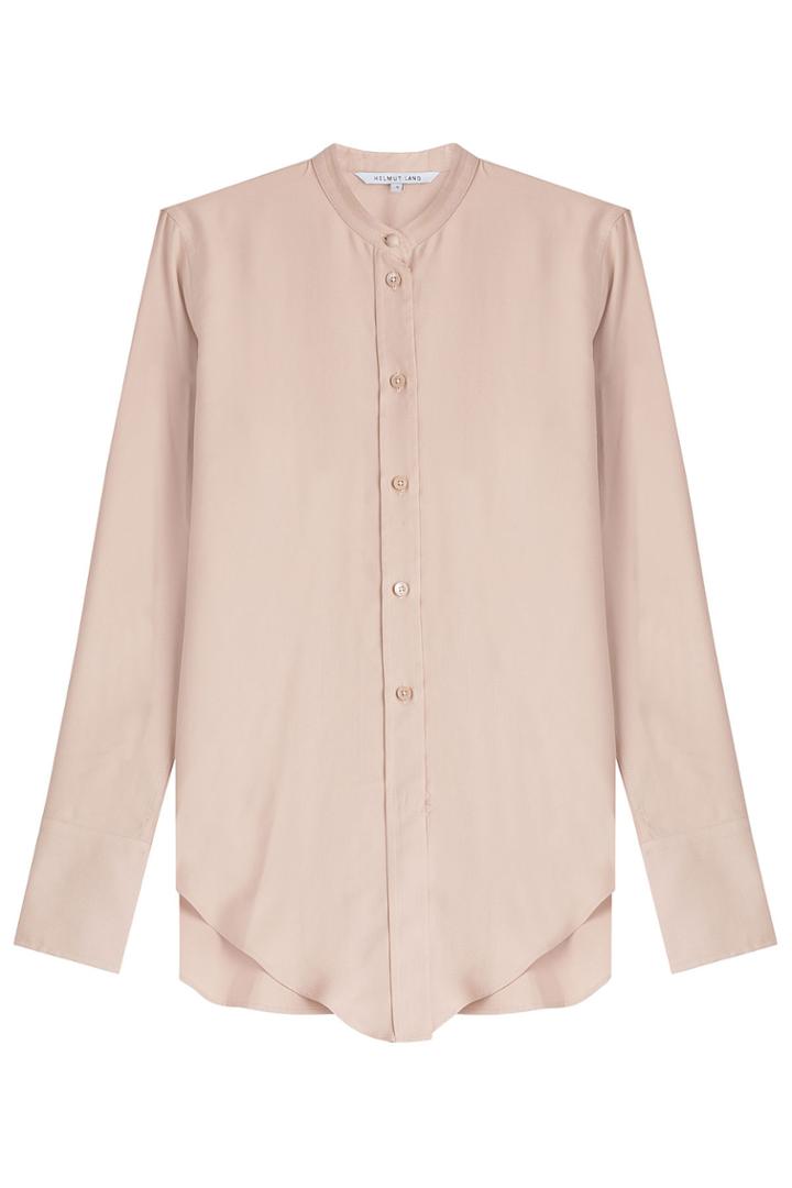 Helmut Lang Helmut Lang Silk Collarless Blouse - Rose