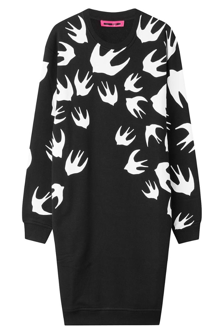 Mcq Alexander Mcqueen Mcq Alexander Mcqueen Swallow Print Cotton Blend Sweater Dress - Multicolor