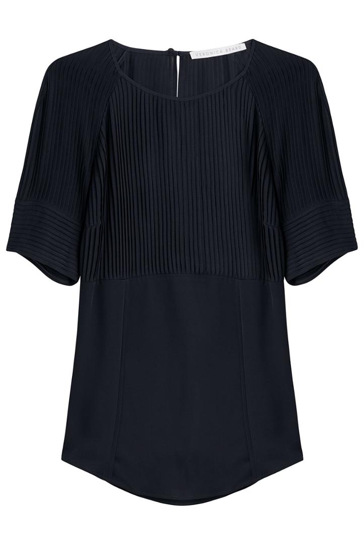 Veronica Beard Veronica Beard Pleated Silk Top - None