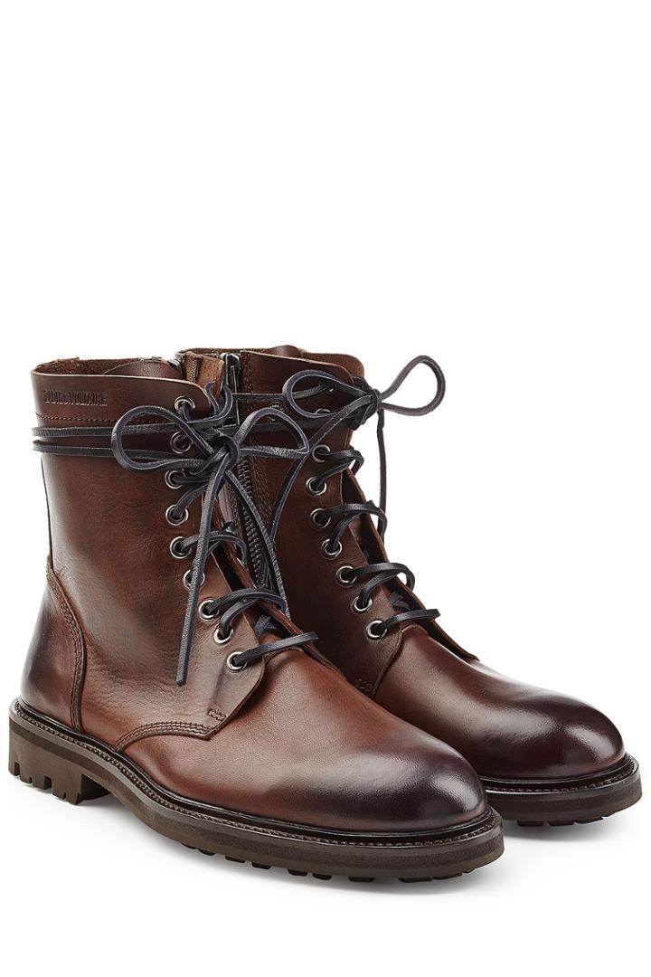 Zadig & Voltaire Zadig & Voltaire Leather Ankle Boots - Brown