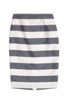 Burberry London Burberry London Silk-cotton Striped Skirt - Grey