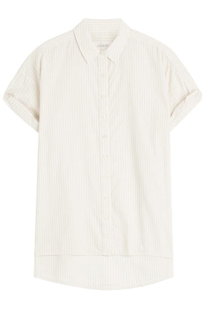 The Great The Great The Roll Sleeve Oversized Striped Cotton Shirt
