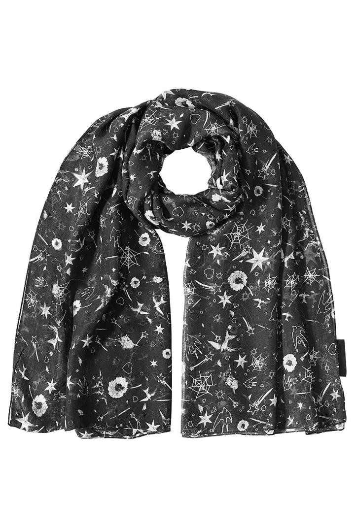 The Kooples The Kooples Printed Scarf With Silk - Black